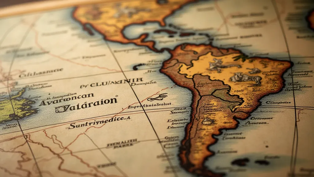 17th-century map of the Americas with inaccurate details
