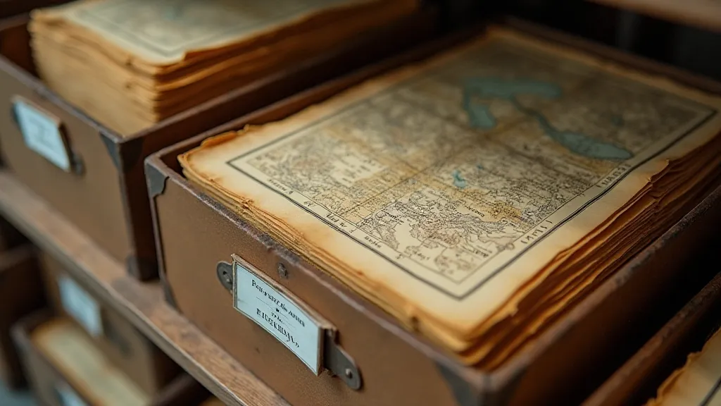 Antique maps stored in archival conditions