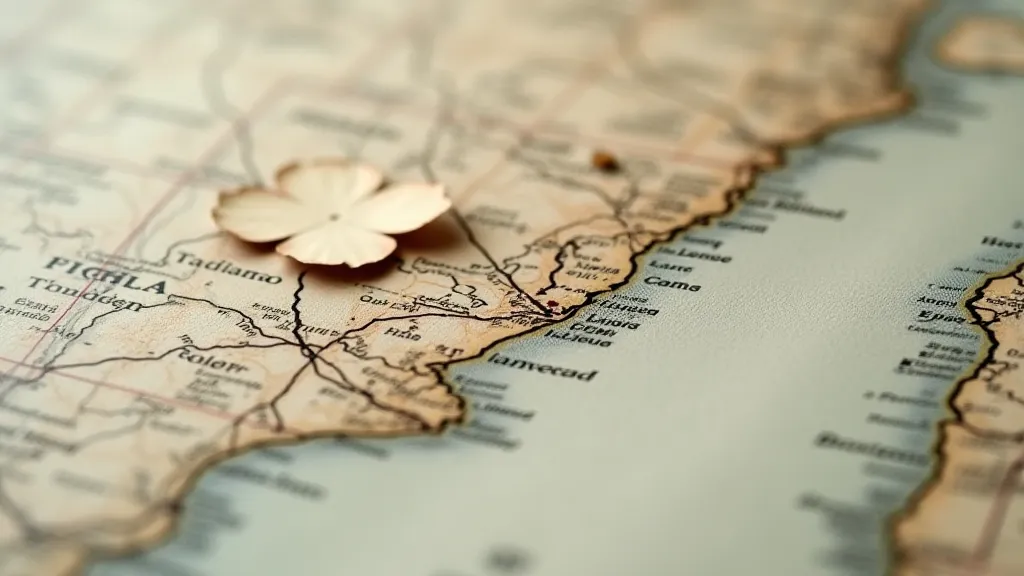 Area of paper loss on an antique map