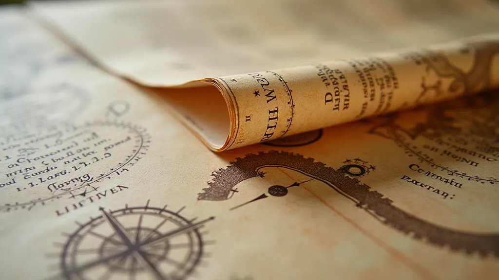 Close-up of a Dutch sea chart showing a well-preserved fold line.