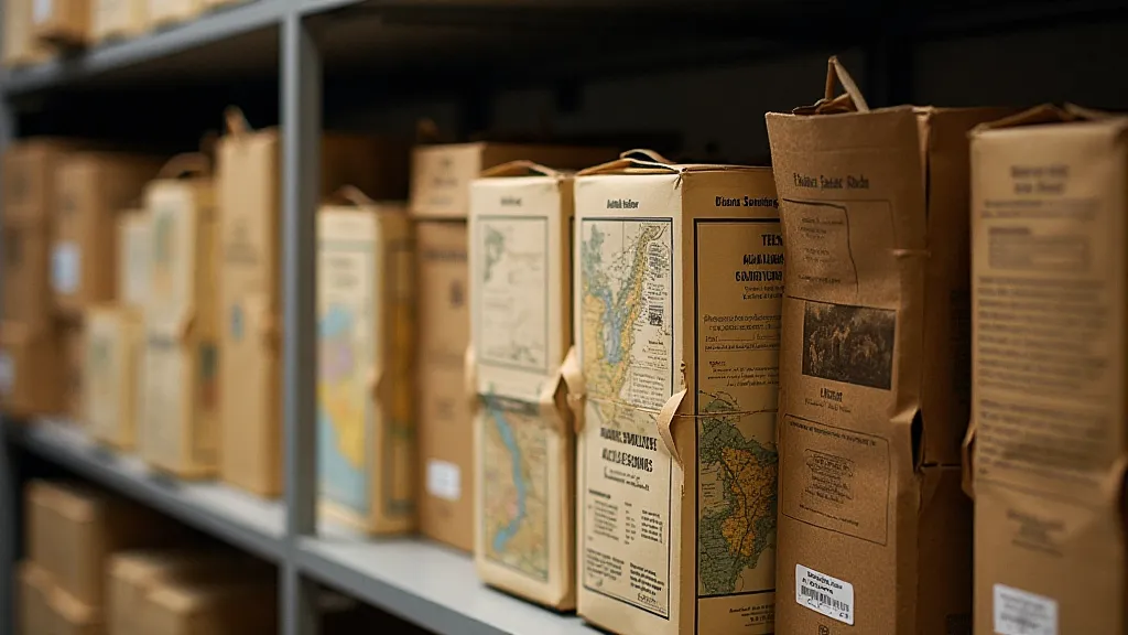 Antique maps stored in archival-quality boxes