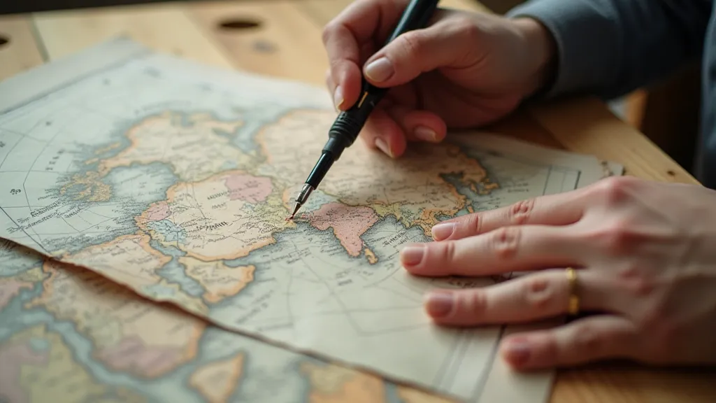 Conservator repairing a map