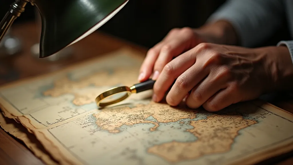 Restoration specialist examining a map