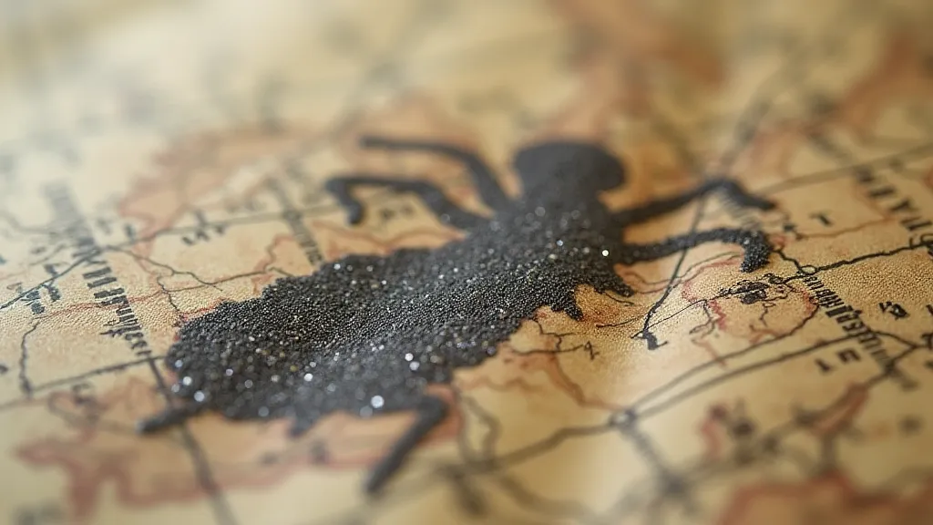 Mold on antique map surface