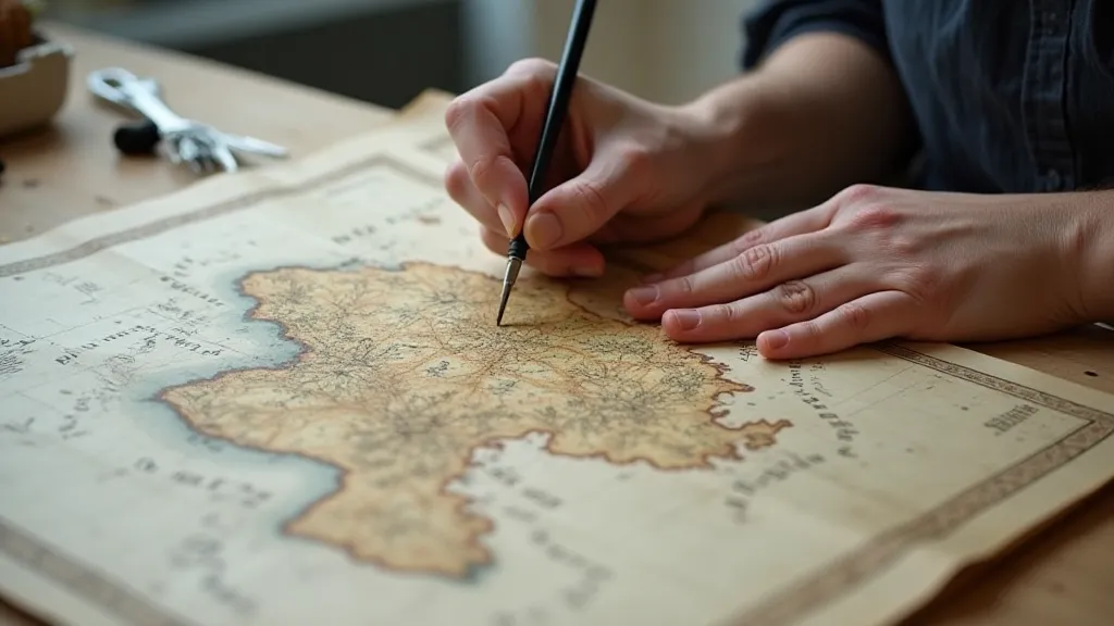 Conservator's hands in the restoration process