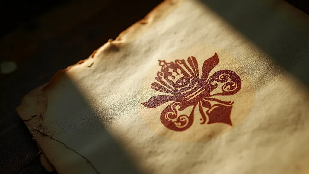 Detailed view of a watermark on antique paper.